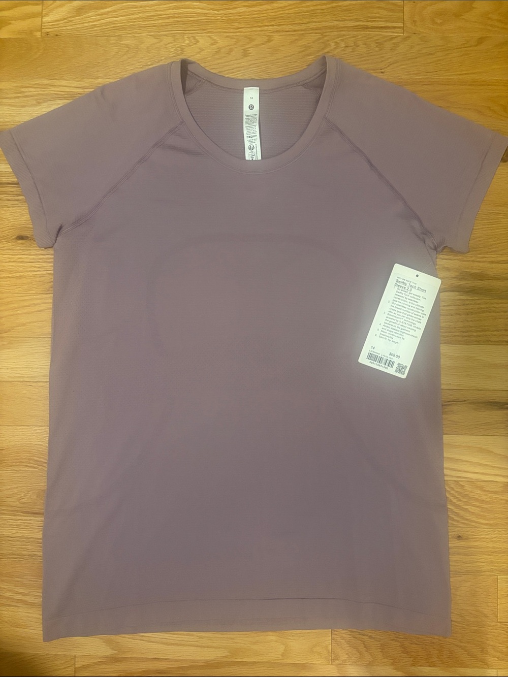 Lululemon Swiftly Tech Short Sleeve 2.0 Lavender Lux Purple Size 14 New